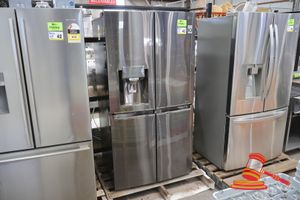 43 · LG 4 DOOR FRENCH DOOR REFRIGERATOR WITH ICE & WATER DISPENSER, MODEL: GF-D708BSL, SN:001KRJU0J932, GREY, APPROX; 914W X 1792D X 729D MM, UNTESTED, PLASTIC PEELING AROUND WATER DISPENSER AREA