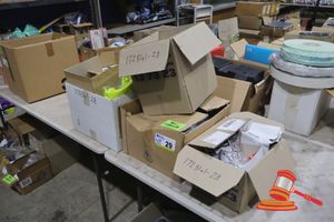 29 · BUNDLE OF ASSORTED PPE INCLUDING SAFETY GLASSES, EAR PLUGS, FACE VISORS, INFORMATION TAGS, RESPIRATOR FILTERS, HI VIZ YELLOW VESTS, ETC