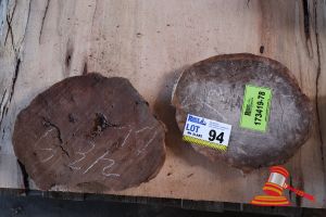 Jarrah Slice/Cookie, L300mm X W260/270mm X D35mm X Qty 2, Approx Sizes