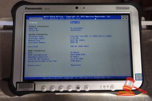 67 · PANASONIC FZ-G1 TOUGHPAD, INTEL CORE i5 7300U 2.60GHZ CPU, 8GB RAM, 500 SSD / NO OS, 3790 HOURS, SN:9ATSC70130 AN:ITT25758, UNTESTED ( NO CHARGER / SOME MARKS)