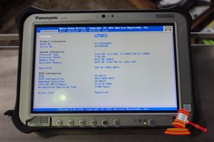 32 · PANASONIC FZ-G1 TOUGHPAD, INTEL CORE i5 6300U 2.40GHZ CPU, 8GB RAM, 500GB SSD / NO OS, PEELING RUBBER EDGING, 17700 HOURS, SN:8ITSA44446 / AN:ITT24562, UNTESTED ( NO CHARGER / SOME MARKS)