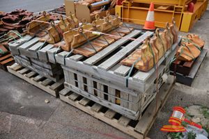 2x Crates Containing Approximately 58 Heel Shrouds, Crate 1 Dimensions Approx 1200mm X 1200 X 1000 H, Crate 2: 1200 X 1200 X 900 H