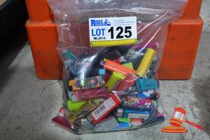 125 · BAG OF 100 X LIGHTERS, NEW AND USED.