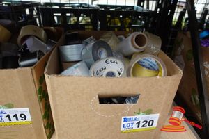 120 · BOX OF ASSORTED TAPE