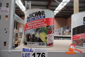 176 · ANCHOR MAX EQUIPMENT & INDUSTRIAL PAINT COATING, GLOSS WHITE, 4L