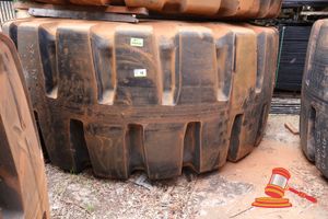12 · 1 X EARTHMOVING TYRE, D-LUG, 65/65-57, SN: S3S004590, APPROX 3.8M DIAMETER, (SOME MARKS)
