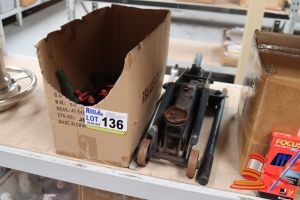 136 · BUNDLE WITH JACK AND ASSORTED GARDEN TOOLS