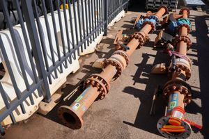 Metal Water Piping With Valves And Siemens Strains F M Mag 3100, Poss Used, Approx; 4.6m L X 160mm D Opening