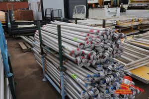 Approx 45 X Custers Aluminium Tubes, Approx; 1785mm Long, Some Marks, In Metal Stillage