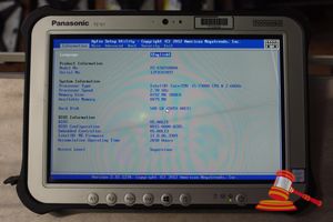 69 · PANASONIC FZ-G1 TOUGHPAD, INTEL CORE i5 7300U 2.60GHZ CPU, 8GB RAM, 500GB SSD / NO OS, DAMAGED SCREEN, 2030 HOURS, SN:1JTSC03497 / AN:ITT33934, UNTESTED ( NO CHARGER / SOME MARKS)