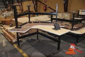 2 X ''L'' Shaped Desk, With Adustable Legs, Linak Legs Type Dl600xbn0660508 & Cisco Phone(Cont# Scfu4130196, Cmr158109-Wheatstone)