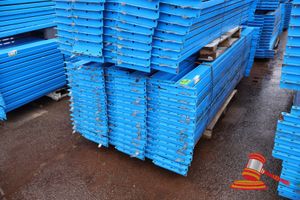 16 X Pallet Racking Uprights, Approx 4.8m High 850mm Deep, Approx 84pcs Cross-Beams 2600mm Wide