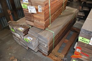 108 · JARRAH SKIP DRESSED, STD, 190mm x 36mm, 31LM, RANDOM LENGTHS, QTY 0.236M3 (L1500 x W400 x D500 TRANSPORT SIZE ONLY APPROX) (PACK# 2486216)