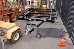 1 X HOUSE TRAILER CHASSIS, MODEL: SZ-1.5, MANUFACTURED BY SSM CO LTD, TOTAL MASS 1850KG, LOADING 1500KG, SIZE 4205X2438X830MM, DATE: 2023 (SOME MARKS) JOCKEY WHEEL * NO AUSTRALIAN COMPLIANCE PLATE VISABLE *