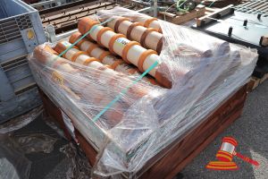 109 · PALLET OF CONVEYOR ROLLERS, VARIOUS SIZES, WRAPPED (USED)