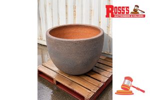 Matching set of 3 Brown Stone Planters - Sizes: 82 x 60 cm, 69 x 53 cm, 55 x 38 cm, RRP $1,730 Create a striking designer display from the Atlantis range, featuring a sandblasted surface and warm Brown Stone finish, these pots have an earthy, time-worn character that suits both contemporary and traditional outdoor spaces. Crafted from traditional clay, these are substantial, very heavy planters with the solid feel and authentic character of traditional pottery. Their weight gives them a grounded