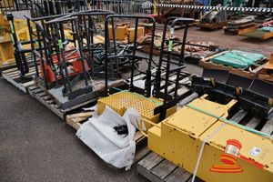 1 X Caterpillar D10t2 Step Assembly, P/N: 379-6458 With Handrails, 1 X Caterpillar D10t2 Step Assembly, P/N: 379-5594 With Handrails, Approx; 400mm W X 510mm D X 1.1m H, Some Marks, On A Pallet