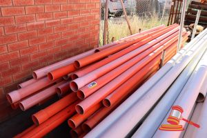 398 · STILLAGE OF ASSORTED ELECTRICAL PVP/U80 PIPE