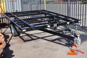 16 · HOUSE TRAILER CHASSIS, MODEL: SZ-1.6 MANUFACTURED BY SSM CO LTD, SERIAL #: SZ12R191607, TOTAL MASS 1850KG, LOADING 1500KG, SIZE 4205X2438X830MM, DATE: 2023 (SOME MARKS) JOCKEY WHEEL * NO AUSTRALIAN COMPLIANCE PLATE VISABLE *