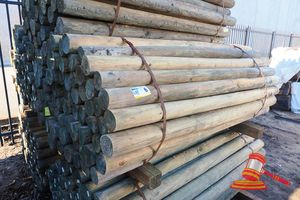 6 · PINE POSTS, 70 x 1.8M x 85-100mm