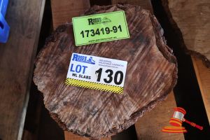 130 · JARRAH BURL, L260/240mm x W260/240mm x D90mm, APPROX SIZES
