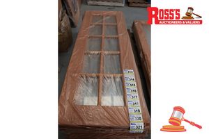 317 · TIMBER DOOR WITH 10x GLASS PANELS, CODE: KJ-20, 2040 x 720 x 40mm