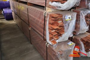 28 · Jarrah 65x20 Decking, Random length, 360 L/M, 25.2M2 WITH A 5mm GAP, TRANSPORT SIZE 3MTR x 400 x 400 (pack# 46)