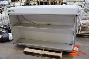 1 X Tabtouch Branded Service Counter Light Up, White With Purple Branding Panel, Rear Shelving, L1800 X W600 X H1110, General Wear And Tear, On A Pallet