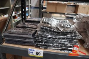 89 · BUNDLE WITH 22x BLACK & WHITE STRIPED ADJUSTABLE BUTCHERS APRONS AND 12x PACKS OF TEA TOWELS