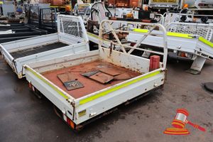 Ute Tray With Fold Down Gates, Mini Spotlights And Beacon, Marks And Rust Around Tray, Approx L1700mm X W1900mm X H1500mm
