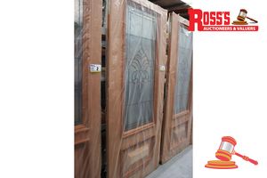 Timber Door With Glass Panel, Code: Bunaken, 2040 X 820 X 40mm