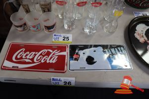 2x Assorted Vintage Coca-Cola Novelty Metal License Plates