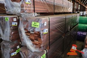 17 · Jarrah 65x20 Decking, Random length, 360 L/M, 25.2M2 WITH A 5mm GAP, TRANSPORT SIZE 3MTR x 400 x 400 (pack# 34)