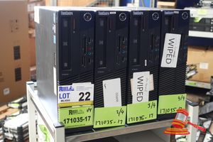 4 X Lenovo Thinkcentre Desktop Pc'S (1 X Faulty: No Power To Unit), Model: M91p, Intel I5 2400 3.1ghz Cpu, 8gb Ram, 2 X Units Include 250gb Hdd / 2 X Units No Storage, No Os, Untested, Sn: Pbmdfg1 / Pbmdfp1 / Pbmdfy9 / Pbmdfc4 , An: Itt11133 / Itt11130 / Itt10647 / Itt11080 (Some Marks / No Cables)