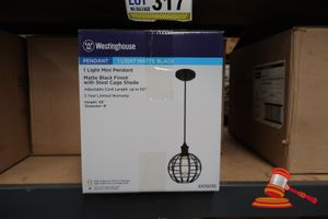 321 · WESTINGHOUSE MINI LIGHT PENDANT, MATTE BLACK FINISH WITH STEEL CAGE SHADE, ADJUSTABLE CORD LENGTH, CODE: 6105035