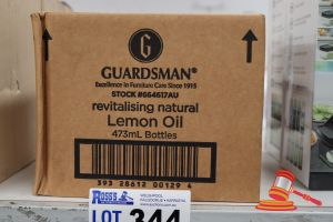 344 · 12x BOTTLES OF GUARDSMAN REVITALISING NATURAL LEMON OIL, 473ml