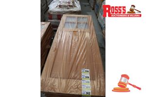 Timber Door With 4x Glass Panels, Code: Kuta, 2040 X 820 X 38mm