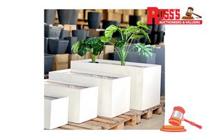 Matching set of 2 White planters - Sizes: 59 x 30 x 30.5 cm, 79 x 37.5 x 37.5 cm, RRP $320 Create a stylish designer display from the Rectangular Planter range, featuring a clean rectangular trough profile with a smooth contemporary finish, this range brings a clean, contemporary look to homes, patios, courtyards, entryways and landscaped spaces. Constructed from lightweight fibreglass-clay construction, it combines practical lightweight handling with a premium look. It is designed for indoor an