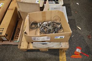 35 · ASSORTED BOXES OF METAL CLAMPS, VARIOUS SIZES AND CONDITION