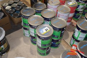 21 · 12 X DULUX WASH&WEAR PAINT TINS, 101 BARRIER TECHNOLOGY, VIVID WHITE, SEMI GLOSS, 4 LITRES