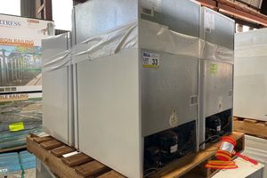 2 X DAEWOO REFRIGERATOR, MODEL: FR-093R, 80L, 720MM H X 440MM W X 450MM D, 2 X HISENSE HRBF125, 125L TOTAL VOLUME APPROX; 480MM D X 500MM W X 760MM H, SOME MARKS, UNTESTED, ON A PALLET