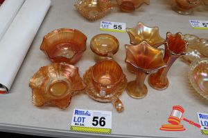 56 · 8x ASSORTED VINTAGE CARNIVAL GLASSWARE