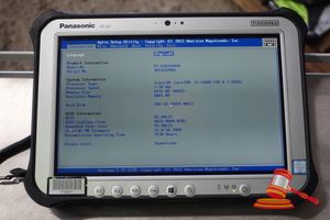 53 · PANASONIC FZ-G1 TOUGHPAD, INTEL CORE i5 7300U 2.60GHZ CPU, 8GB RAM, 500GB SSD / NO OS, HEAVY SCREEN WEAR, 9170 HOURS, SN:9ATSC69806 / AN:ITT25671, UNTESTED ( NO CHARGER / SOME MARKS)