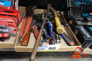 Various Large Adjustable Spanners And Vice Grips