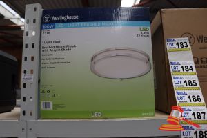186 · WESTINGHOUSE LED 100W LIGHT, BRUSHED NICKEL FINISH WITH ACRYLIC SHADE, DIMMABLE, CODE: 6401235