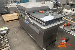 19 · MULTIVAC DOUBLE CHAMBER VACUUM PACKING MACHINE. MOBILE. STAINLESS STEEL. 400V / 50HZ / 3 PHASE (PLUG), 6KW. INCLUDES: CARE AND MAINTENANCE DOCUMENTATION. APPROX; 1.9M W X 1.1M D X 1.3M H. SOME MARKS / SEAL WEAR VISIBLE. (UNTESTED)