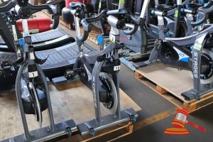 2 · STAGES INDOOR CYCLING BIKE, APPROX; 1M L X 620MM W X 1.1M H, SOME MARKS, (UNTESTED),