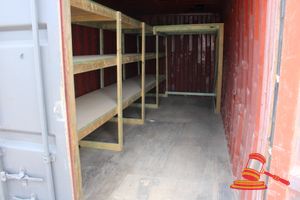 8 · 20FT Container, Fork Pockets, Plywood Floor, with Custom Timber Shelving, DOM: 2004, Serial: MSCU159348
