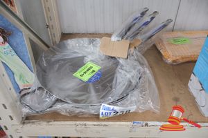 238 · 3 x STEEL FRY PAN 36CM