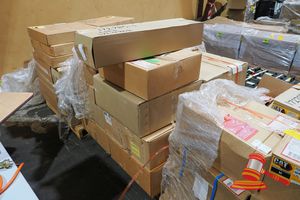 Pallet Of Various Caterpillar Parts, Including Caterpillar Harness P/N 502-5099, Caterpillar Harness As P/N500-1814, Caterpillar Harness As P/N 586-9955, Caterpillar Harness As P/N 605-9060